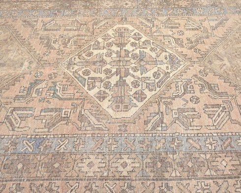 11 Ft Vintage Brown Persian Style Hand Knotted Low Pile Wool Runner Rug